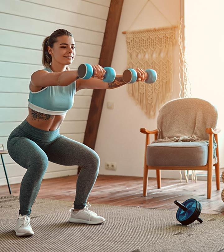 squatting in leggings