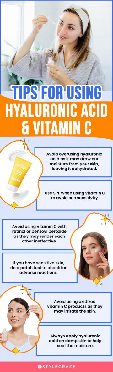 tips for using hyaluronic acid & vitamin c (infographic)