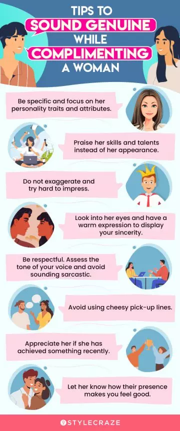 tips to sound genuine while complimenting a woman (infographic)