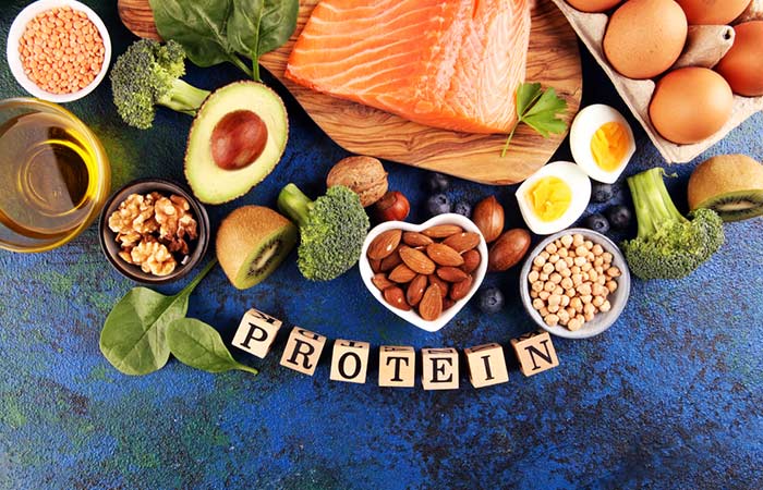 Spread of protein-rich foods to prevent PCOS hair loss