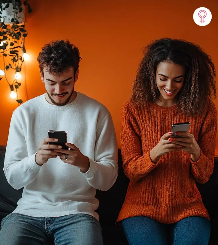 Couple Enjoying Texting Game