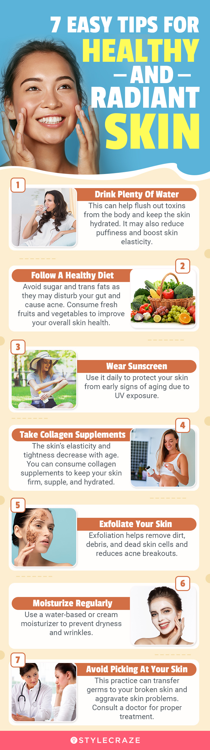 7 easy tips for healthy and radiant skin (infographic)