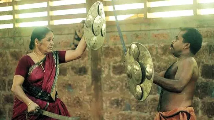 74-Year-Old Meenakshi Gurukkal Performs Kalaripayattu In A Saree