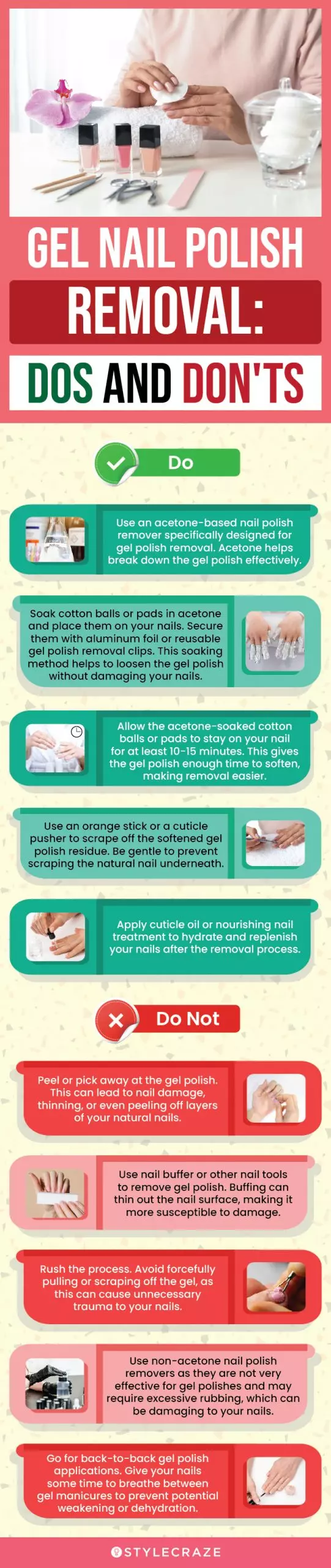 Gel Nail Polish Removal: Dos and Don'ts (infographic)