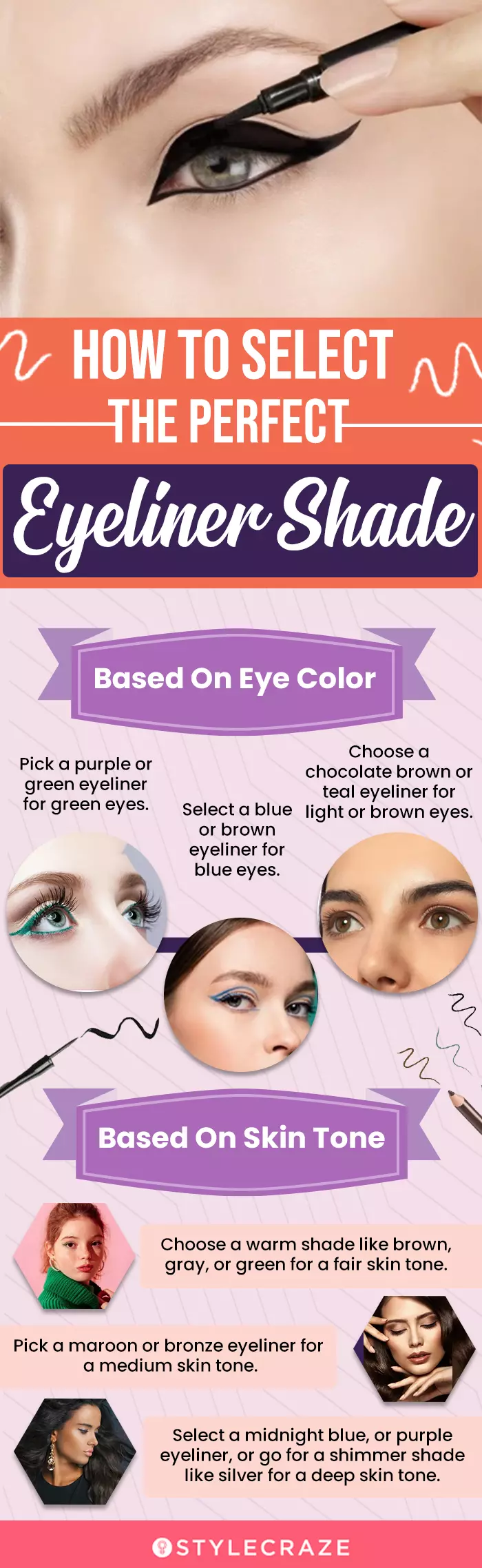 How To Select The Perfect Eyeliner Shade (infographic)