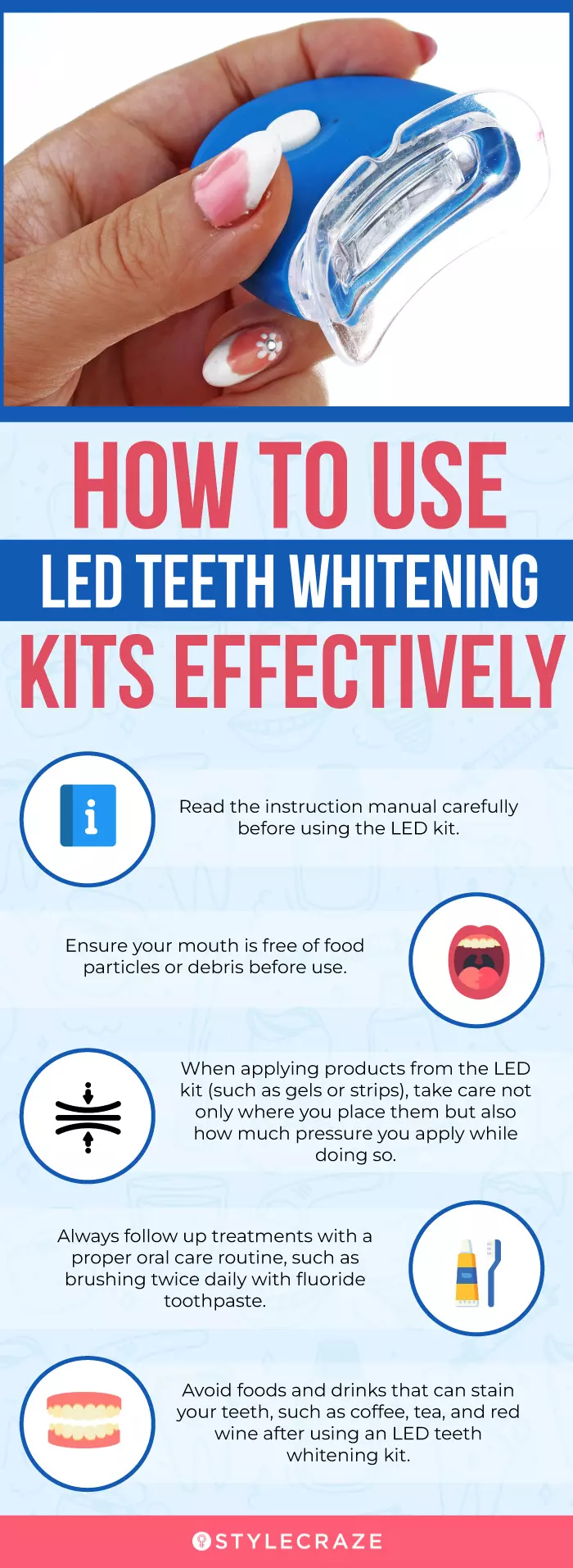Tips To Use LED Teeth Whitening Kits Effectively (infographic)