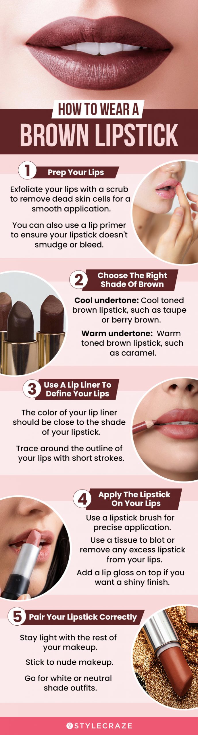 How To Wear A Brown Lipstick (infographic)