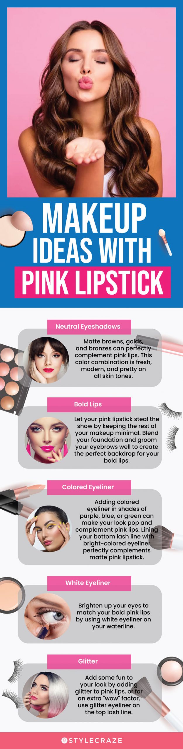Makeup Ideas With Pink Lipstick (infographic)