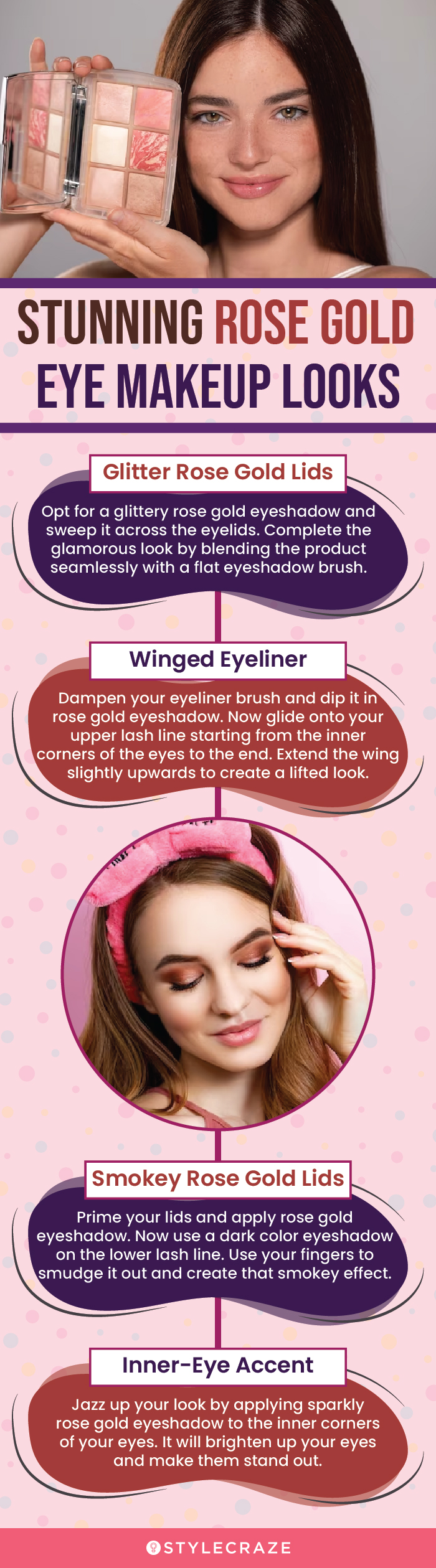 Stunning Rose Gold Eye Makeup Looks (infographic)