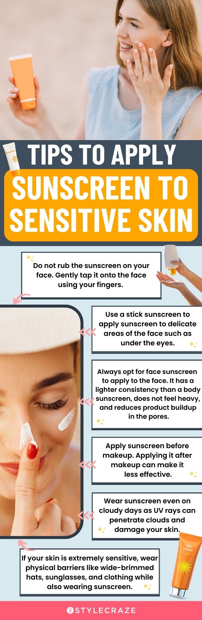  Tips To Apply Sunscreen To Sensitive Skin (infographic)
