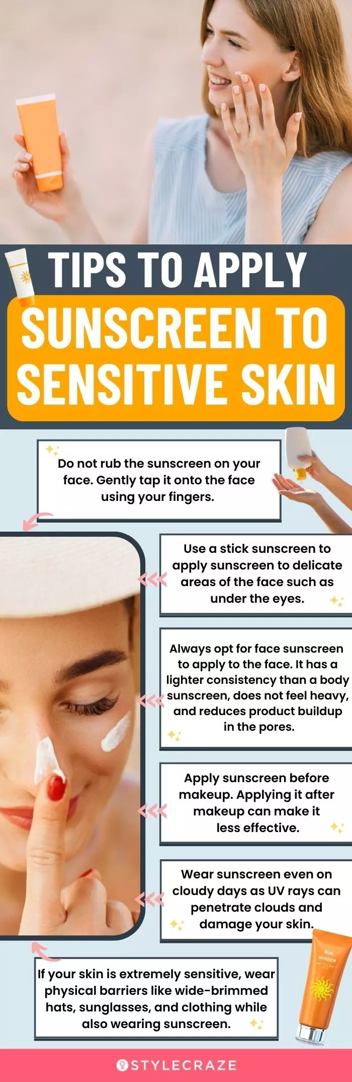  Tips To Apply Sunscreen To Sensitive Skin (infographic)