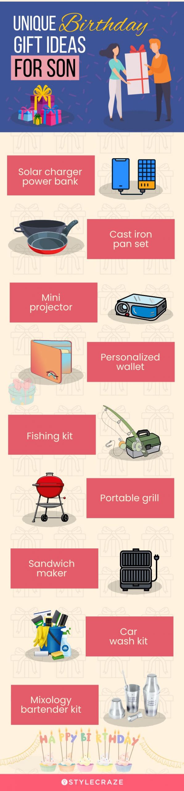 unique birthday gift ideas for son [infographic]