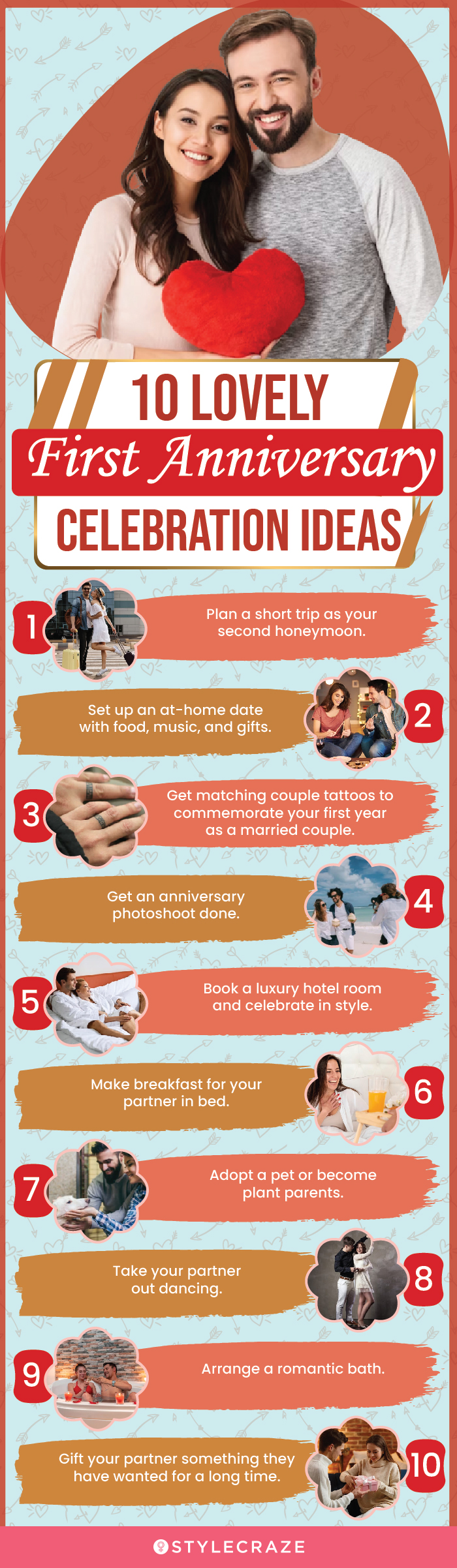 10 lovely first anniversary celebration ideas (infographic)