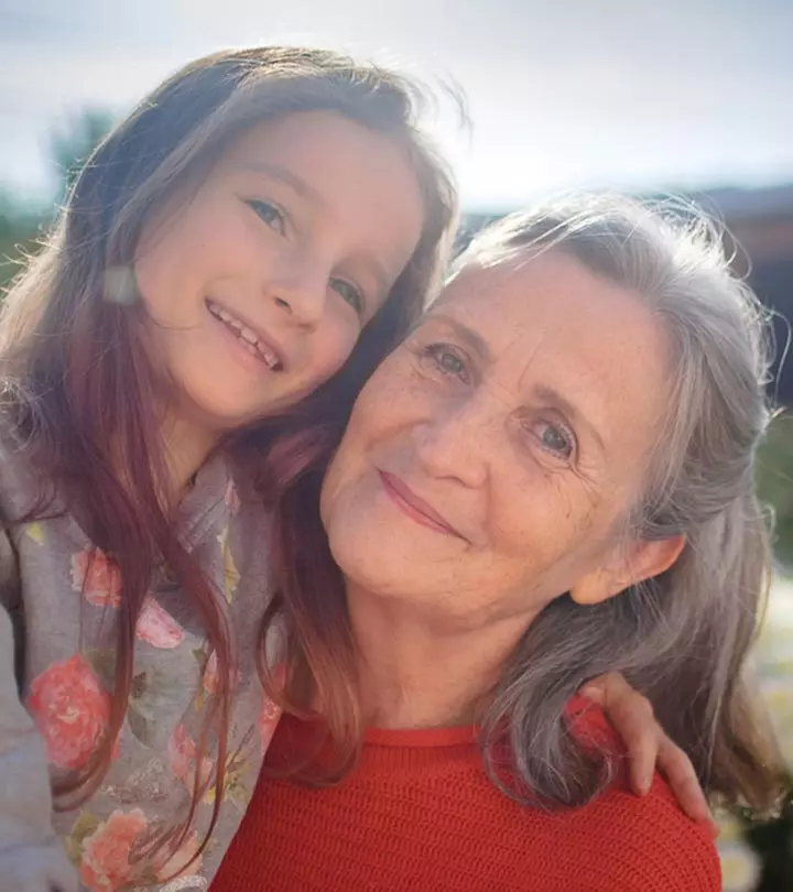 A kid with her grandma