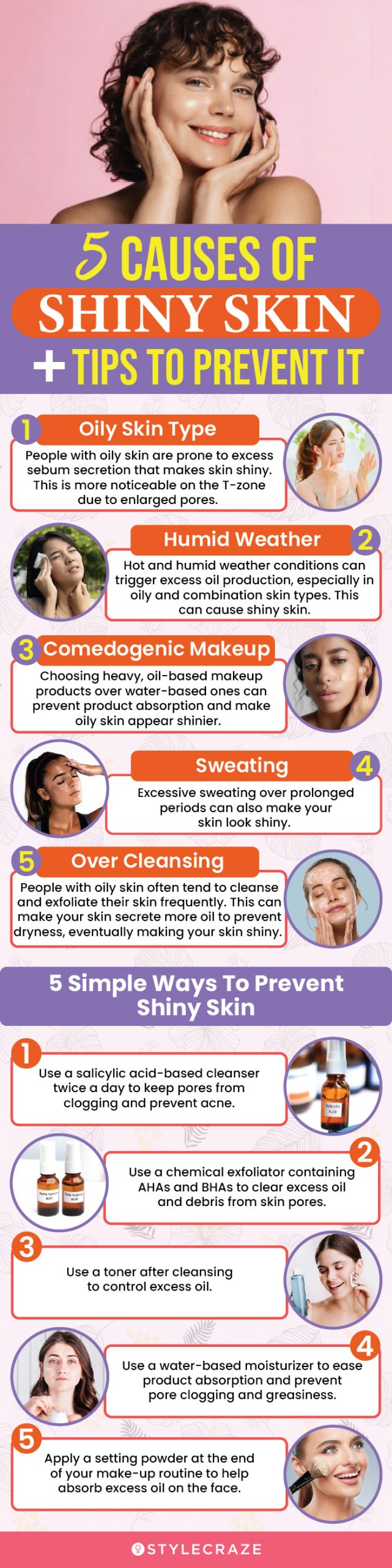 5 causes of shiny skin + tips to prevent it (infographic)