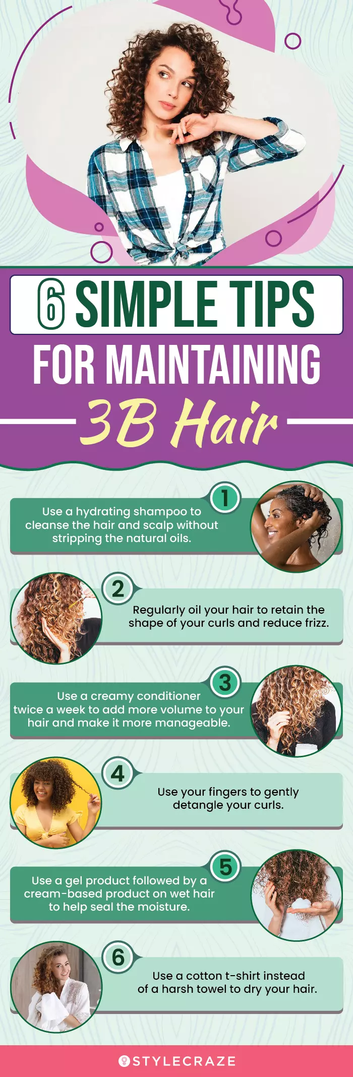 6 simple tips for maintaining 3b hair (infographic)