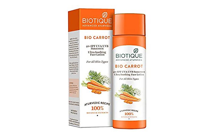 Biotique Bio Carrot Ultra Soothing Face Lotion SPF-40