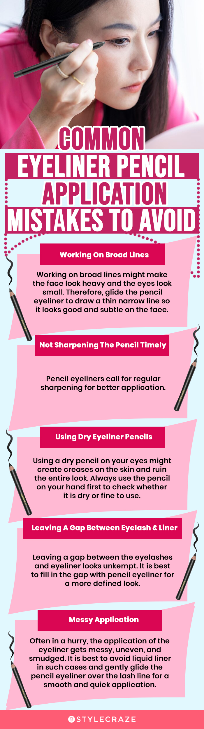 Common Eyeliner Pencil Application Mistakes To Avoid(infographic)