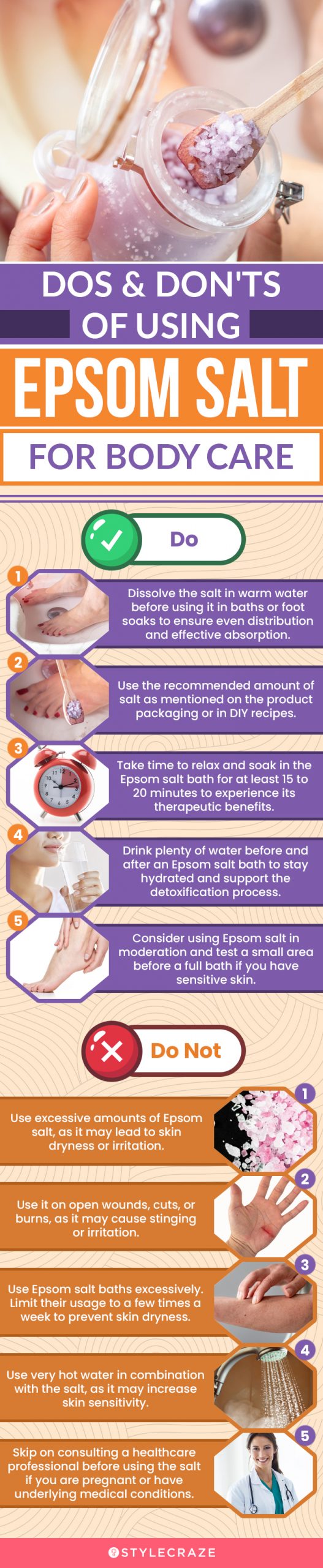 Dos & Don’ts Of Using Epsom Salt For Body Care (infographic)