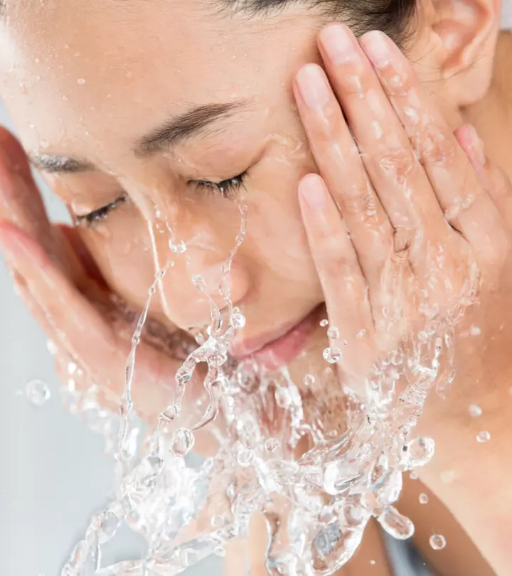 Women washing their face