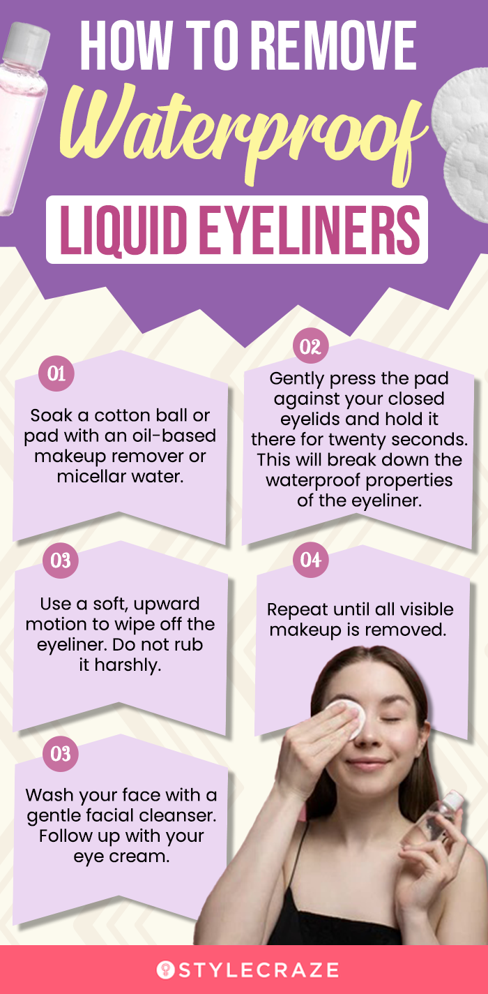 How To Remove Waterproof Liquid Eyeliners (infographic)