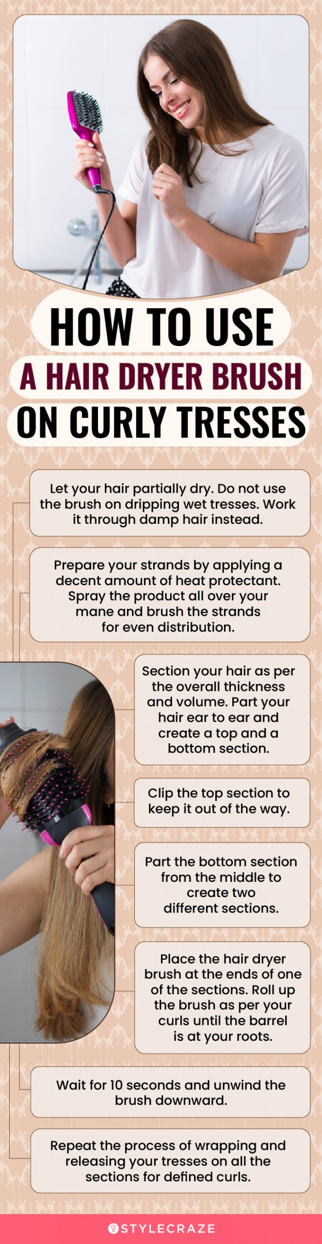 How To Use A Hair Dryer Brush On Curly Tresses