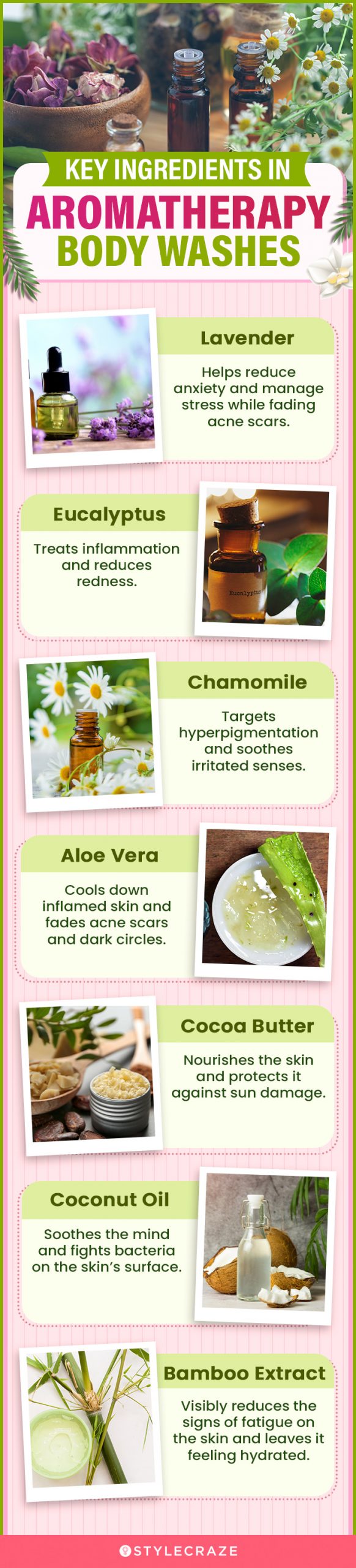  Key Ingredients In Aromatherapy Body Washes (infographic)
