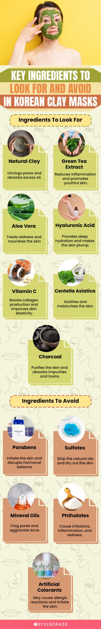 Key Ingredients To Look For And Avoid In Korean Clay Masks(infographic)