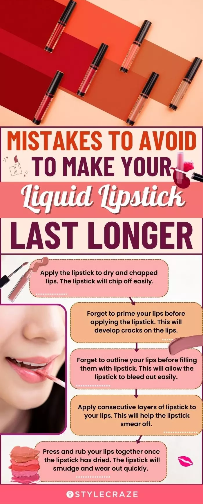 Mistakes To Avoid To Make Your Liquid Lipstick Last Longer (infographic)