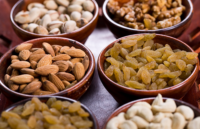 Snack On Dried Fruits And Nuts
