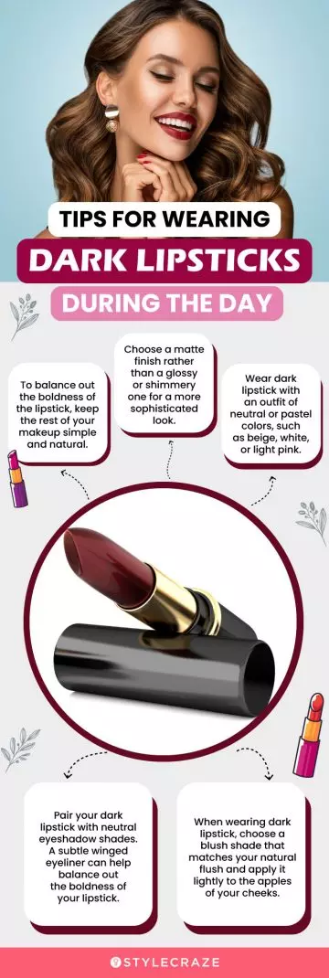 Tips For Wearing Dark Lipstick (infographic)