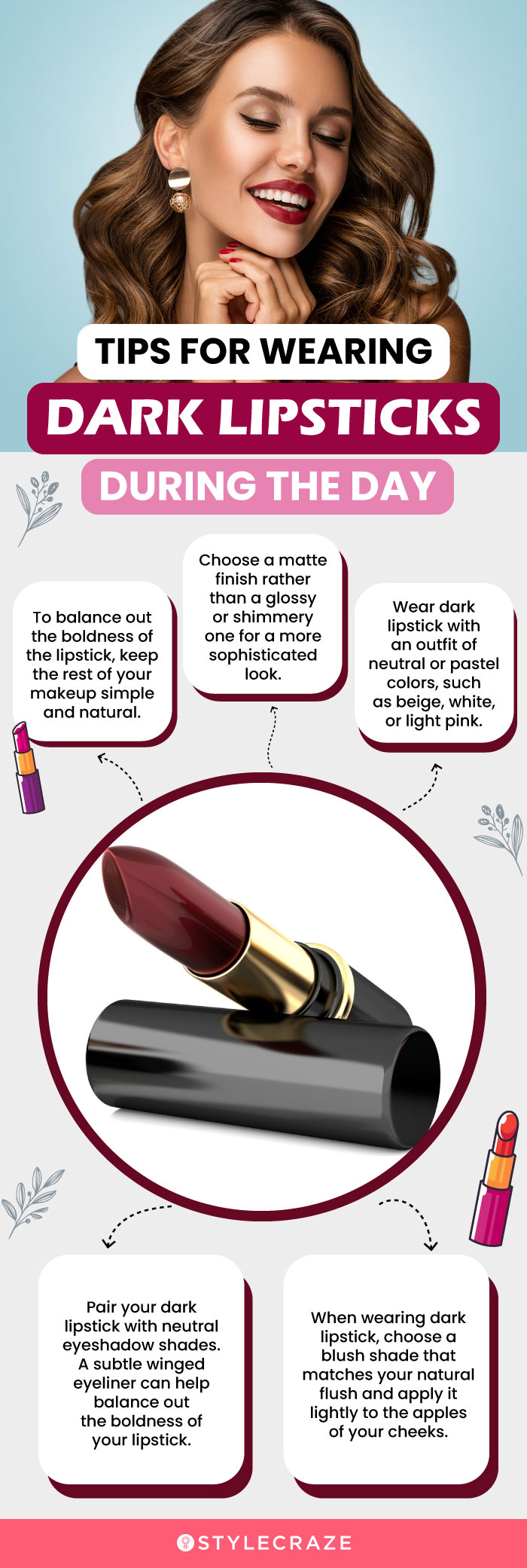 Tips For Wearing Dark Lipstick (infographic)