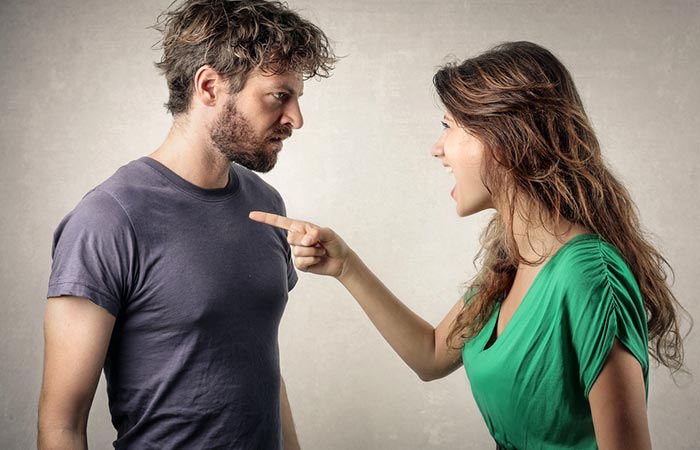 A man and woman arguing