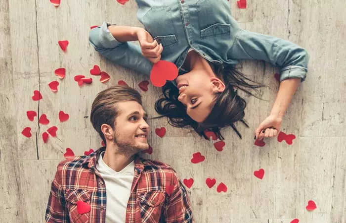 Couple looking at each other with love