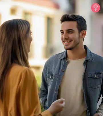 A couple looking at each other