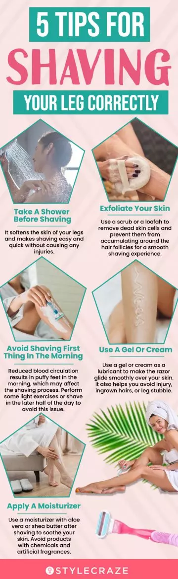 5 tips for shaving your leg correctly (infographic)