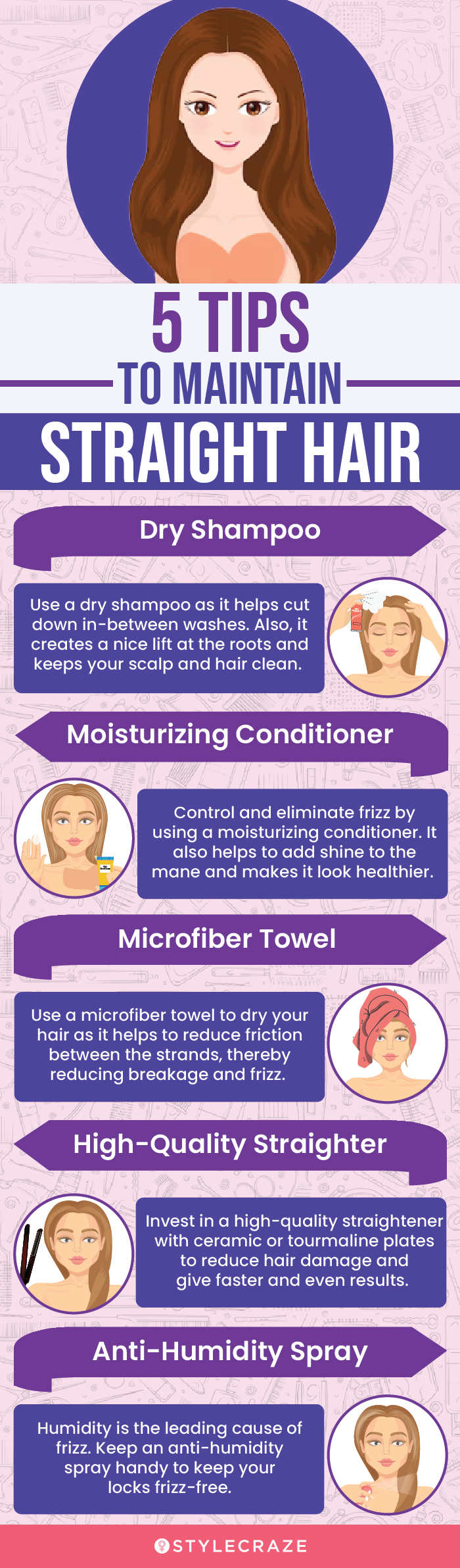 5 tips to maintain straight hair (infographic)