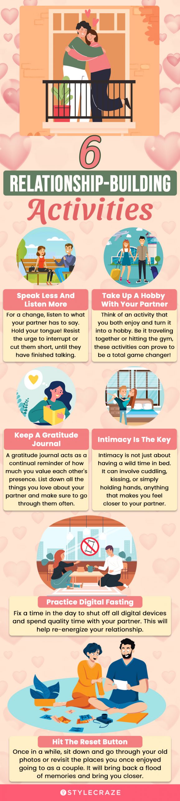 6 relationship building activities (infographic)