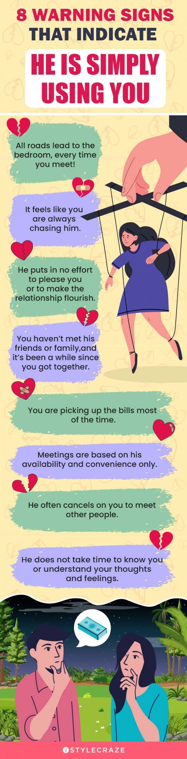 8 warning signs that indicate he is simply using you [infographic]
