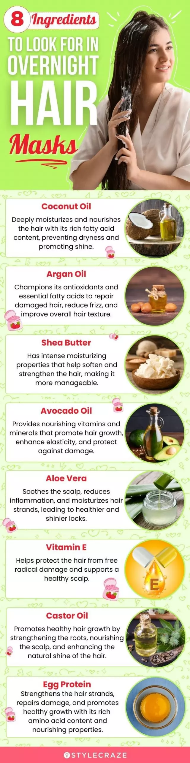 8 Ingredients To Look For In Overnight Hair Masks (infographic)