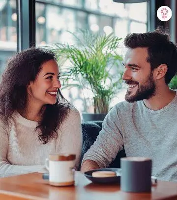 A smiling couple on a date