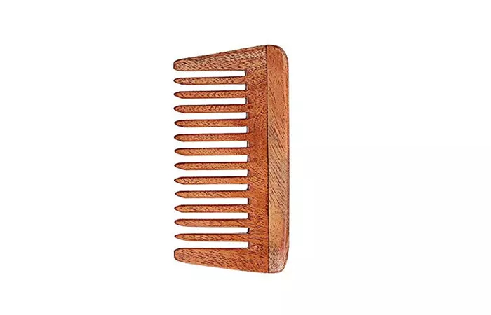 Aatira Natural Pure Neem Wood Comb Wide Tooth Wooden Comb For Hair Growth For Women And Men