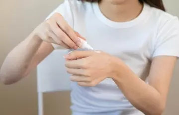 Young woman doing a patch test with Argireline