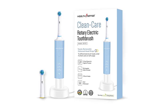 Best Rotary Cleaning Technology Health Sense Clean-Care ET 711 Rotary Electric Toothbrush