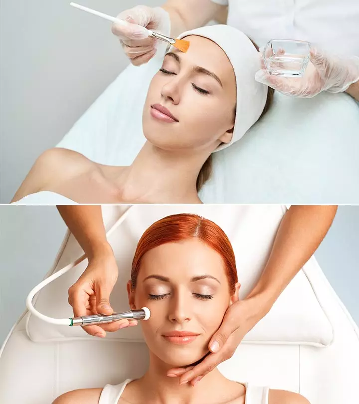 Women getting micro-needling and microdermabrasion treatment