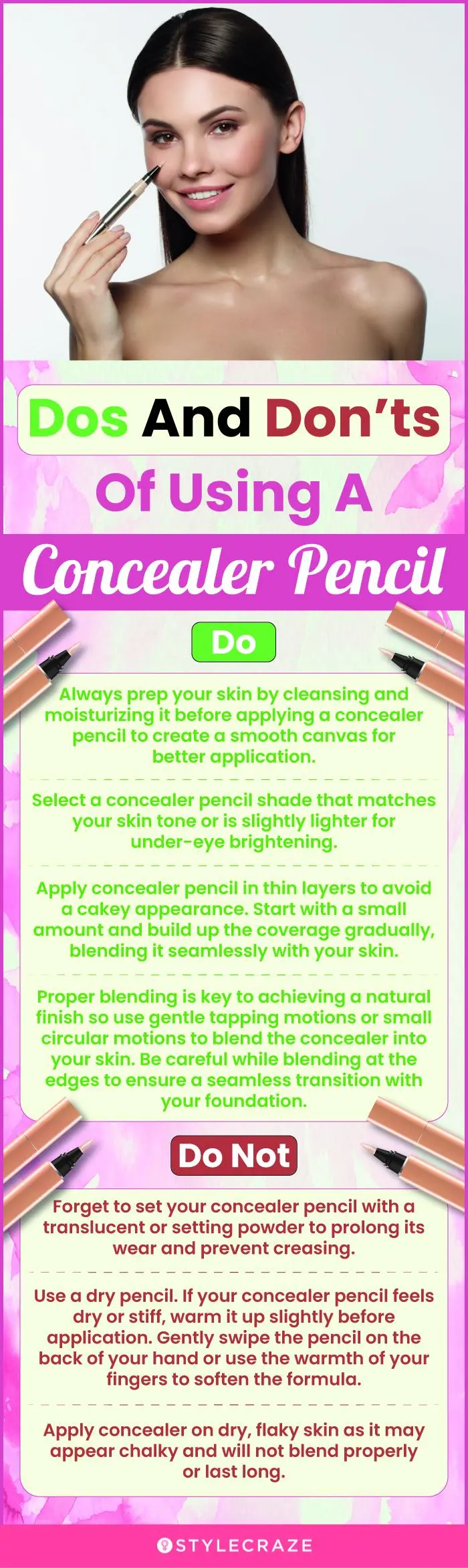 Dos And Don’ts Of Using A Concealer Pencil (infographic)