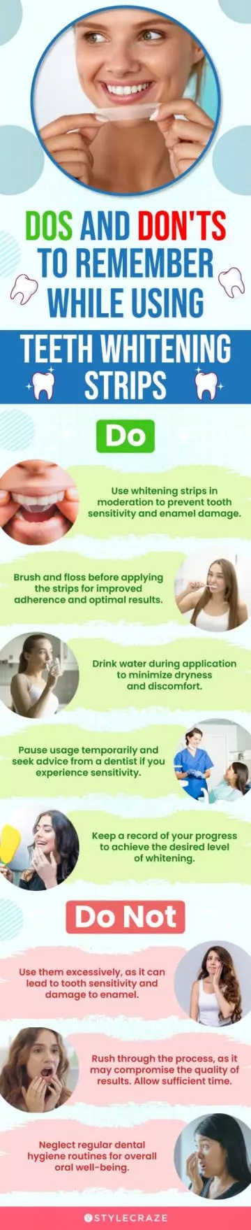  Dos And Don'ts To Remember While Using Teeth Whitening Strips (infographic)