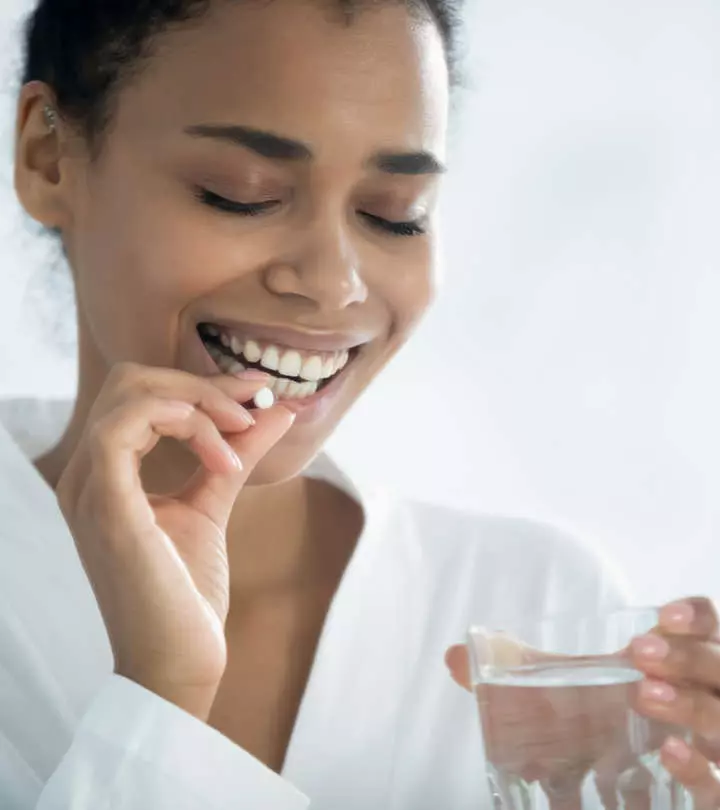 A woman having Biotin for Skin