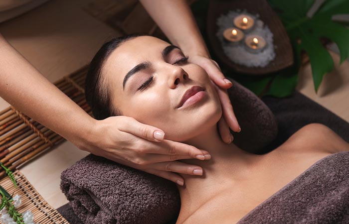 Woman pampering herself at a spa after a divorce