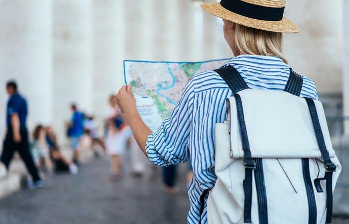 Single woman traveling after getting a divorce